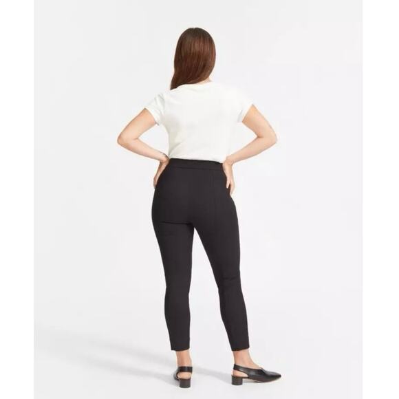 Everlane Curvy Side Zip Black Trousers Women’s Plus Size 20 Elastic Waistband - Picture 2 of 12